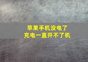 苹果手机没电了充电一直开不了机