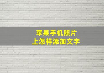 苹果手机照片上怎样添加文字