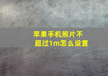 苹果手机照片不超过1m怎么设置