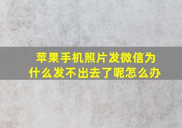 苹果手机照片发微信为什么发不出去了呢怎么办