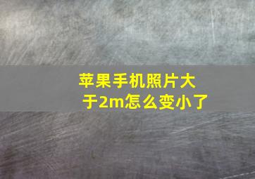 苹果手机照片大于2m怎么变小了