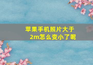 苹果手机照片大于2m怎么变小了呢