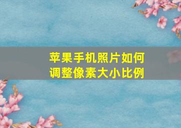 苹果手机照片如何调整像素大小比例