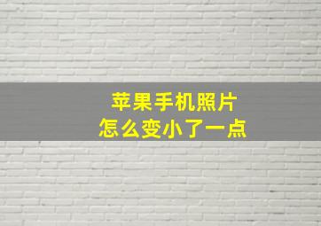 苹果手机照片怎么变小了一点