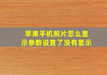 苹果手机照片怎么显示参数设置了没有显示