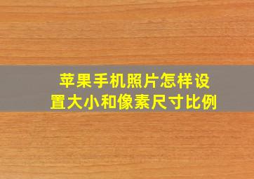 苹果手机照片怎样设置大小和像素尺寸比例