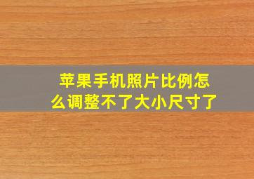 苹果手机照片比例怎么调整不了大小尺寸了