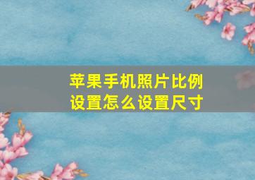 苹果手机照片比例设置怎么设置尺寸