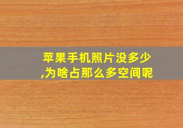 苹果手机照片没多少,为啥占那么多空间呢