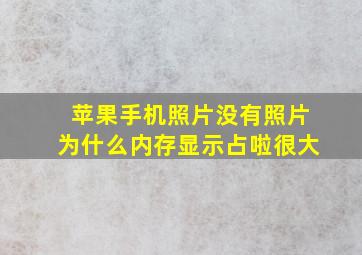 苹果手机照片没有照片为什么内存显示占啦很大