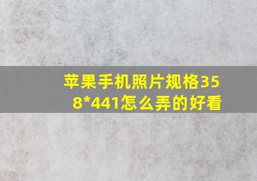 苹果手机照片规格358*441怎么弄的好看