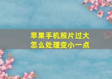 苹果手机照片过大怎么处理变小一点