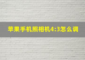 苹果手机照相机4:3怎么调