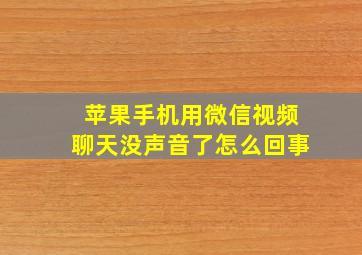 苹果手机用微信视频聊天没声音了怎么回事