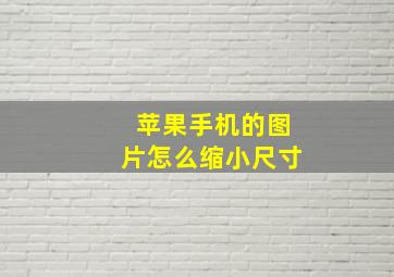 苹果手机的图片怎么缩小尺寸