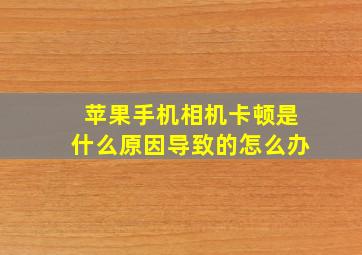 苹果手机相机卡顿是什么原因导致的怎么办