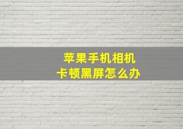 苹果手机相机卡顿黑屏怎么办