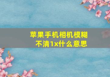 苹果手机相机模糊不清1x什么意思