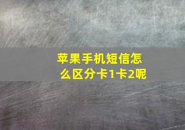 苹果手机短信怎么区分卡1卡2呢