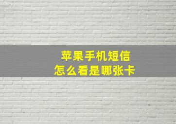 苹果手机短信怎么看是哪张卡