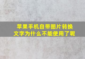 苹果手机自带图片转换文字为什么不能使用了呢