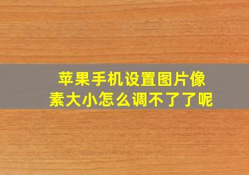 苹果手机设置图片像素大小怎么调不了了呢