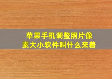 苹果手机调整照片像素大小软件叫什么来着