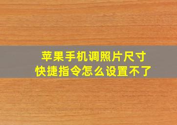 苹果手机调照片尺寸快捷指令怎么设置不了