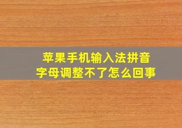 苹果手机输入法拼音字母调整不了怎么回事