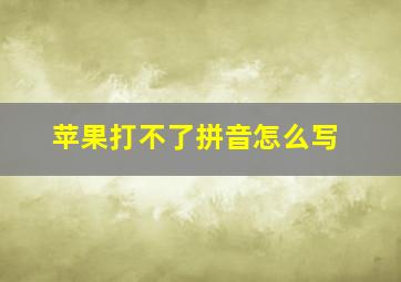 苹果打不了拼音怎么写