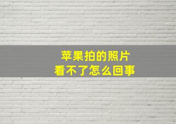 苹果拍的照片看不了怎么回事