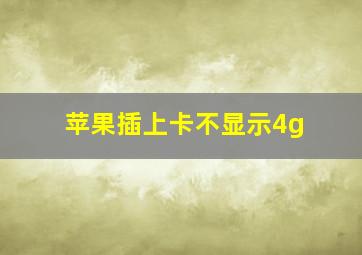 苹果插上卡不显示4g