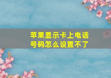 苹果显示卡上电话号码怎么设置不了