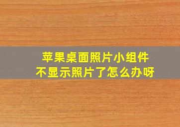 苹果桌面照片小组件不显示照片了怎么办呀