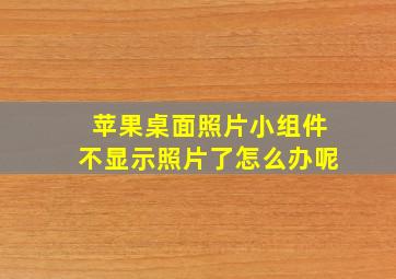 苹果桌面照片小组件不显示照片了怎么办呢