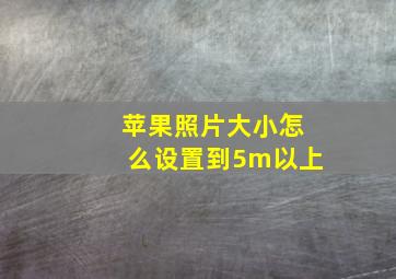 苹果照片大小怎么设置到5m以上