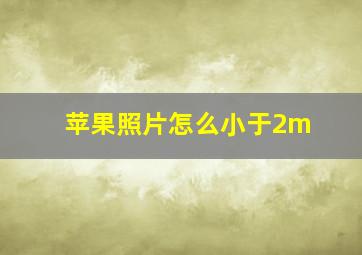 苹果照片怎么小于2m