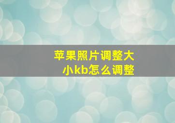 苹果照片调整大小kb怎么调整