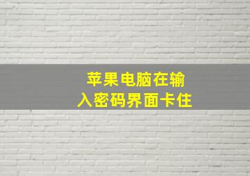 苹果电脑在输入密码界面卡住