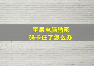 苹果电脑输密码卡住了怎么办