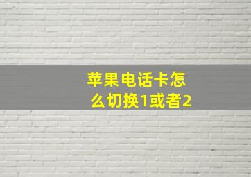 苹果电话卡怎么切换1或者2