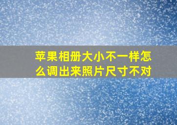 苹果相册大小不一样怎么调出来照片尺寸不对