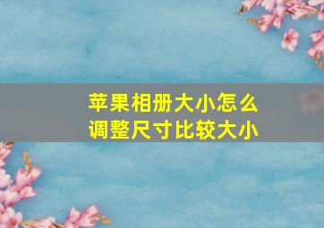 苹果相册大小怎么调整尺寸比较大小