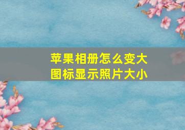 苹果相册怎么变大图标显示照片大小