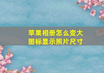 苹果相册怎么变大图标显示照片尺寸