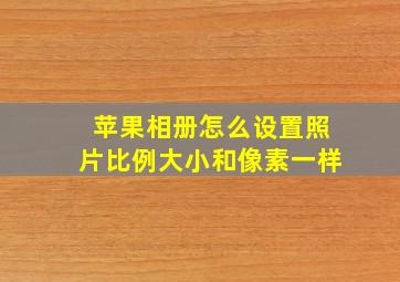 苹果相册怎么设置照片比例大小和像素一样