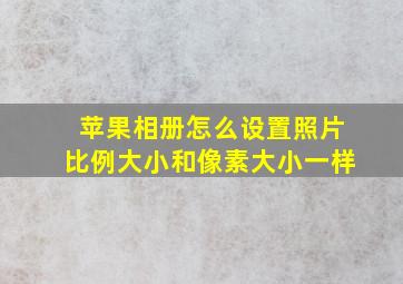 苹果相册怎么设置照片比例大小和像素大小一样