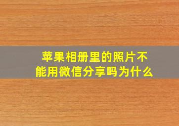 苹果相册里的照片不能用微信分享吗为什么