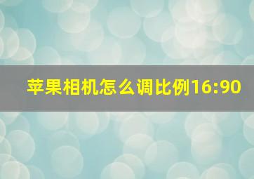 苹果相机怎么调比例16:90