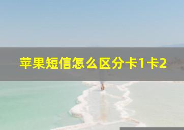 苹果短信怎么区分卡1卡2